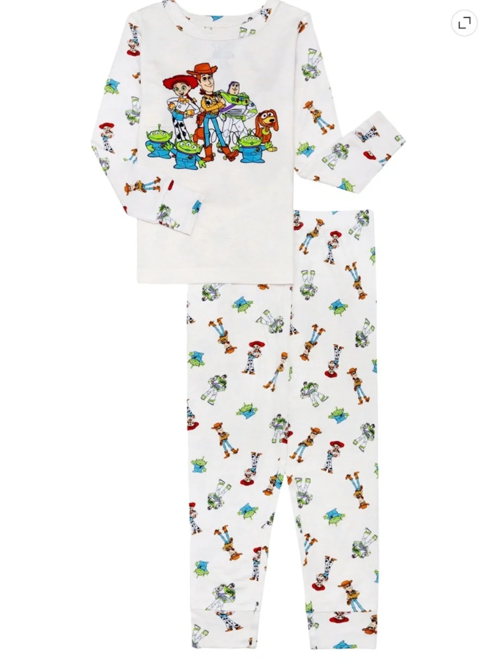 Toy Story Gang White 2 PC Unisex Pajama Set 5T NWT